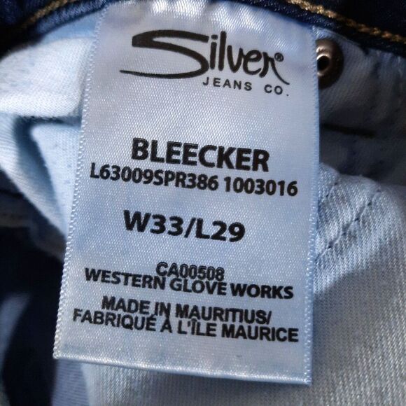 Silver Jeans Bleecker Skinny Jeans W33 x L29 Mid-Rise Dark Wash Stretch Denim - Picture 8 of 9